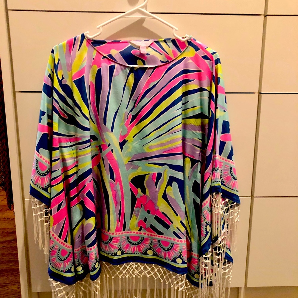 Lilly Pulitzer Silk Moya Caftan-EUC